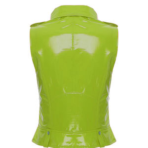 Veste sans manches en cuir pour femme, fermeture éclair, logo personnalisé, respirante, haute qualité, prix abordable, fabriquée au Pakistan - Product Image 4