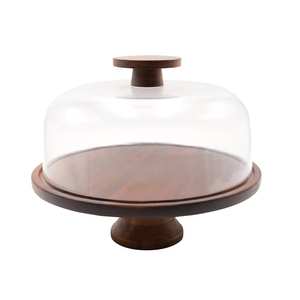 Soporte clásico de madera para exhibir pasteles, repostería y muffins en panaderías, cafeterías, restaurantes y áreas de comedor en el hogar. - Product Image 2