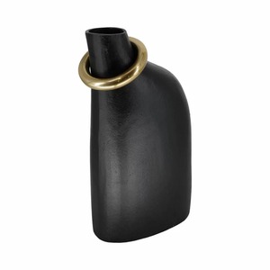 Jarrón de Mesa Moderno de Metal Negro Element Vessel, Diseño Minimalista, Decoración Hecha a Mano, 13.8 H - Product Image 2