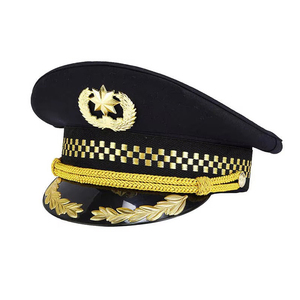 หมวกเจ้าหน้าที่ OEM สหรัฐอเมริกา ปักลายอินซิกเนียรูปนกอินทรีที่ปีกหมวกด้วยมือ ปักลายใบไม้ทองคำบริเวณปีกหมวก สายรัดบริเวณปีกหมวก สีขาว สำหรับใช้งานกลางแจ้งทุกวัน - Product Image 5