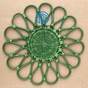 Green <b>Rattan</b> Placemat Elegant <b>Table</b> Mat For <b>Dining</b> <b>Table</b> Natural Handmade Placemat For Kitchen Home Styling - Product Image 1
