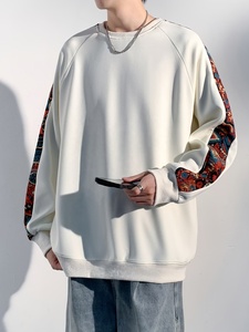 Sweat-shirt en molleton de coton mélangé pour homme de haute qualité - Sweat-shirt personnalisé avec motif patchwork, séchage rapide - Product Image 1