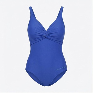 Ensemble de yoga 2 pièces imprimé papillon bleu avec finition dorée, body à col en V profond et jupe portefeuille longueur genou - Product Image 1