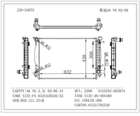 Radiateur JD JSD-33075 pour Audi A6 V6 3.2L 2002-2008, 8E0121251M, aluminium de haute qualité, garantie 12 mois