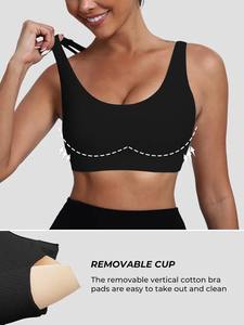 Soutien-gorge de sport sans coutures pour femme, dos nageur, col ras du cou, maintien moyen, pour yoga et fitness, couleur unie, respirant, séchage rapide, anti-transpiration - Product Image 5