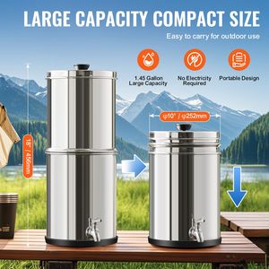 Sistema di filtraggio dell'acqua da banco in acciaio inossidabile 304 da 1,5G, alimentato a gravità, riduce il piombo del 99% per camper - Product Image 5