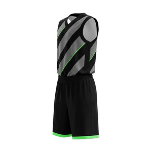 Conjunto de Uniforme de Baloncesto sin Mangas con Cuello en V, Sublimado, con Franjas, que Absorbe la Humedad, Uniforme de Baloncesto Personalizado para Adultos - Product Image 6