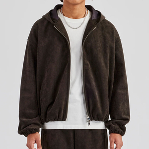 Custom OEM Vintage Washed Hoodie Tracksuit Men Streetwear <b>Zip</b> <b>Up</b> <b>Jacket</b> Loose Fit Sweatpants Two Piece Set For Wholesale - Product Image 3