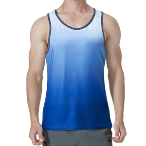Chaleco deportivo degradado para hombre, suministro al por mayor, camiseta sin mangas de entrenamiento de poliéster y spandex de alta calidad, camisetas deportivas personalizadas para hombre - Product Image 3