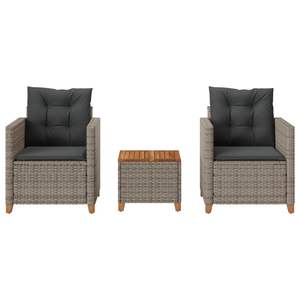 Set Bistrot Grigio Scuro per Patio, Arredamento da Esterno Elegante - Product Image 3