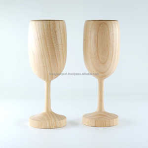 Handmade Ash Wood Wine Goblet Set Elegant 190 ml Wooden Wine Glasses, 20 cm Tall, Perfect Gift for Her, Natural - Product Image 2