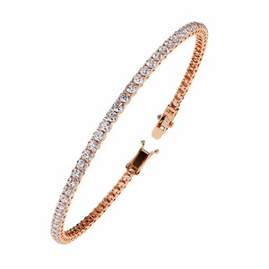 "18K Rose Gold Diamond Tennis <b>Bracelet</b> for Women | Round Cut Eternity <b>Bracelet</b> | Wedding Anniversary Gift | Luxury Stackable - Product Image 6