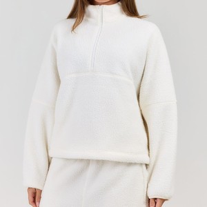 Sudaderas personalizadas al por mayor para mujer, de manga larga, con media cremallera, para otoño, ropa de mujer, sudaderas con cremallera de un cuarto, sudaderas cortas con capucha - Product Image 1