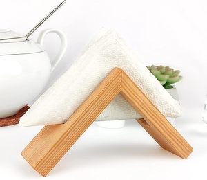 Porte-serviettes en bois en forme de V, taille 15 cm, design compact pour la table à manger, la cuisine, le comptoir, la décoration d'hôtel - Product Image 2