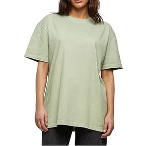 Short Sleeve Women's Oversized <b>T</b>-<b>Shirt</b> 100% Cotton Casual Loose Fit Tee OEM ODM Custom Logo Drop Shoulder <b>T</b>-<b>Shirts</b> - Product Image 1