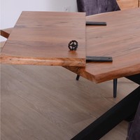 Table en bois d'acacia Vandana Ivory Aspect avec extensions 180-260cm Alya