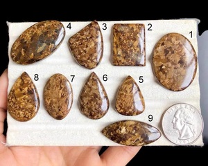 Assortiment de cabochons en bronzite naturelle semi-précieuse pour bijoux bohèmes, style sud-ouest et créations artisanales - Product Image 3
