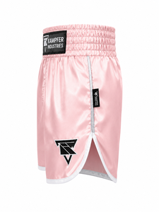 Nouveau short de boxe 2026 en satin rose à séchage rapide, unisexe, pour adultes, vêtement d'arts martiaux avec logo avant et taille élastique - Product Image 4