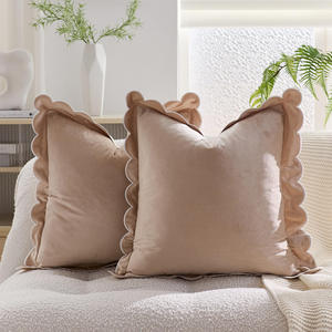 ปลอกหมอนกำมะหยี่สีพื้น 45x45 ซม. ขอบหยัก ปลอกหมอนอิงตกแต่งบ้าน - Product Image 6