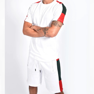 2026 New Daily Breathable Sports Fitness Round Neck Cotton Breathable Short Sleeve <b>Comfortable</b> Soft Men T-Shirt and Short Set - Product Image 1