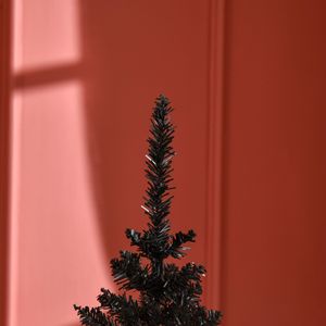 Sapin de Noël artificiel mince de 5 pieds avec 294 pointes de branches réalistes, sapin de Noël en forme de crayon avec support en plastique noir - Product Image 2
