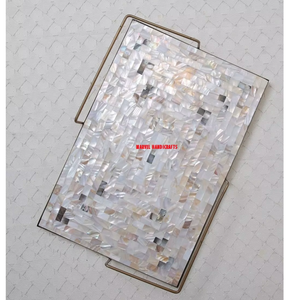 Luxury Mother of Pearl Serving Tray | Handmade Wooden Ramadan Eid Tray for Home Decor Kitchenware <b>Gift</b> Serving & Wedding Decor - Product Image 3
