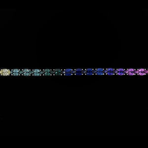 Pulsera de tenis de oro con zafiro multicolor para mujer, engaste de canal, corte ovalado, joyería de lujo clásica para uso diario - Product Image 1