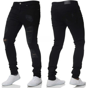 Best Selling <b>Men's</b> High & Mid <b>Waist</b> Stretch <b>Jeans</b> Trendy Designer's Ripped Denim Wholesale Price Breathables Blank Stretch Pants - Product Image 1