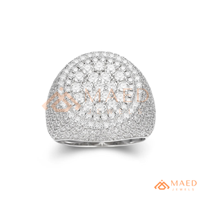 <b>Mens</b> <b>Silver</b> Tone Moissanite Cluster <b>Ring</b> Luxury Round Cut Diamond Look Statement <b>Ring</b> for <b>Men</b> - Product Image 6