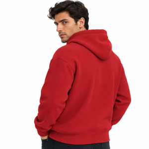 Sweat à capuche personnalisé pour homme en maille gaufrée, pull doux texturé, streetwear décontracté à manches longues, fabricant de vêtements en gros - Product Image 5
