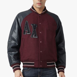 Custom Men Premium Wool Body Leather Sleeve Varsity <b>Jacket</b> Wholesale High Quality Chenille Patch Embroidered <b>Letterman</b> <b>Jackets</b> - Product Image 3