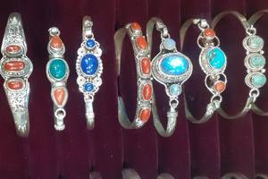 Mix Stone Classic Sterling Silver Cuff Bracelets with Amethyst Gift - Product Image 3