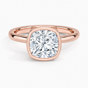 Anillo de compromiso de moissanita de 2 quilates con corte cojín, engaste de bisel, anillo nupcial solitario - Product Image 5