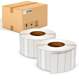 Etiquetas de transferencia térmica blancas Paquete de 3 \ "X 1 \" 21600 Rollos de envío autoadhesivos perforados Núcleo de 3 \ "para impresión por correo en blanco - Product Image 1