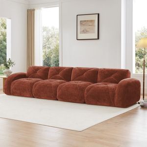 Divano Imbottito Senza Struttura in Velluto Morbido 140 cm, Spugna ad Alta Densità 32D, Design Ergonomico, Nessun Montaggio Richiesto per Soggiorno - Product Image 2