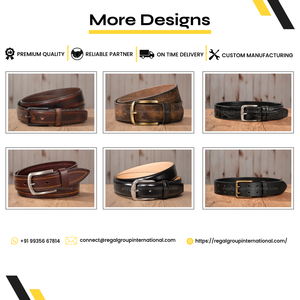 Wholesale Casual Leather <b>Belt</b> for Men Vintage Dark Brown Designer Waist <b>Belt</b> with Contrast Stitching <b>Silver</b> Pin <b>Buckle</b> - Product Image 5