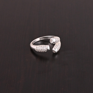 Cubic Zirconia Gemstone <b>Adjustable</b> Stylish Wedding <b>Ring</b> | 925 Sterling Silver - Product Image 2