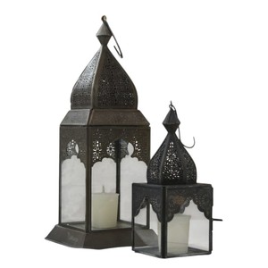 Lanterne à bougie en métal marocaine, lampe de table perforée en forme de goutte d'eau, décoration de nuit arabe pour la maison, mariage, Ramadan - Product Image 6