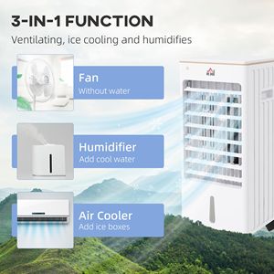 Raffrescatore d'aria da 20L a risparmio energetico con telecomando, blocchi di ghiaccio e ruote con timer - Product Image 3