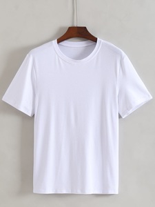 เสื้อยืดคอกลมผู้ชาย ทรงปกติ เนื้อผ้าหนา 100% ผ้าฝ้าย ดีไซน์เรียบง่าย ผ้าโพลีเอสเตอร์/ผ้าฝ้ายอ๊อกซ์ฟอร์ดสำหรับฤดูร้อน เป็นมิตรกับสิ่งแวดล้อม - Product Image 1