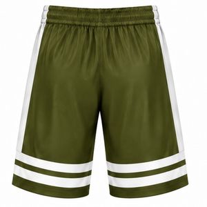 Shorts de hockey sur glace sublimés vert olive pour hommes, en polyester rayé, pour l'entraînement et les matchs d'équipe - Product Image 2