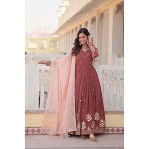 Masaka ชุดราตรีตัดสำเร็จพร้อมชุด dupatta KKA-1075หลากหลายสี aayna เสื้อผ้า XS - Product Image 2