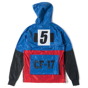 Custom Logo Men's Pullover Windbreaker Jacket Waterproof Color <b>Block</b> Hooded Anorak Outdoor Sports Lightweight Street Windcoat - Product Image 2