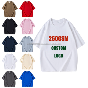 Wholesale High Quality Embossed Printed <b>T</b> <b>Shirts</b> Tshirts Cotton 260 Gsm Man Heavyweight Oversize Plain <b>White</b> Tshirts <b>Men</b> - Product Image 2