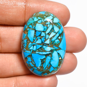 2025 cabujón hecho a mano de alta calidad cobre Natural suelto ostra espinosa turquesa piedra preciosa India precio al por mayor - Product Image 2