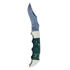 Cuchillos Plegables Resistentes, Hoja de Acero de Damasco, Hechos a Mano, con Mango Duradero y Funda de Cuero para Caza y Camping - Product Image 4