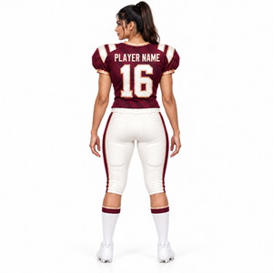 Ventes en gros de maillots de football américain à manches courtes en polyester respirant, design personnalisé, couleur personnalisée, pour adultes - Product Image 2