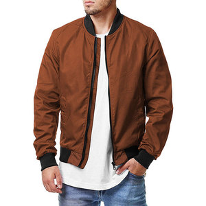 Veste bomber légère en toile olive unie pour homme Econex Sports, col montant, fermeture éclair, coupe-vent décontractée en polyester - Product Image 5