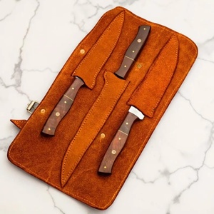 Cuchillo de filetear de hoja fija estilo japonés Damasco, juego de 3 piezas, mango de madera Pakka, diseño industrial, ecológico, marca privada para - Product Image 5