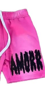 Nouveauté 2026 : Short de mode homme style urbain, coupe solide, avec logo brodé personnalisé effet vieilli, en tissu épais délavé soleil - Product Image 4